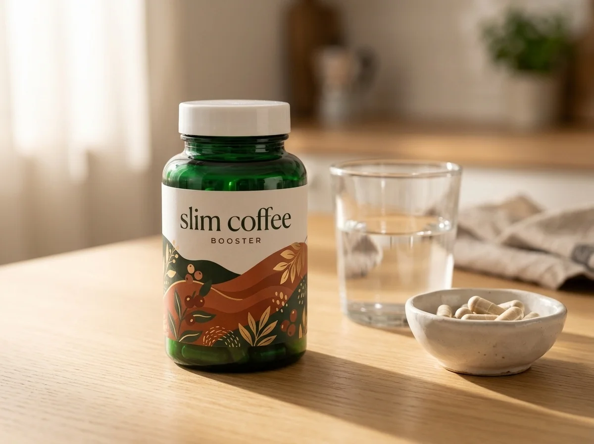 Slim Coffee Booster lifestyle product shot - morning routine supplement